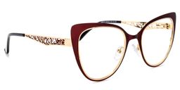 Eileen Cateye Dark-Red Glasses2