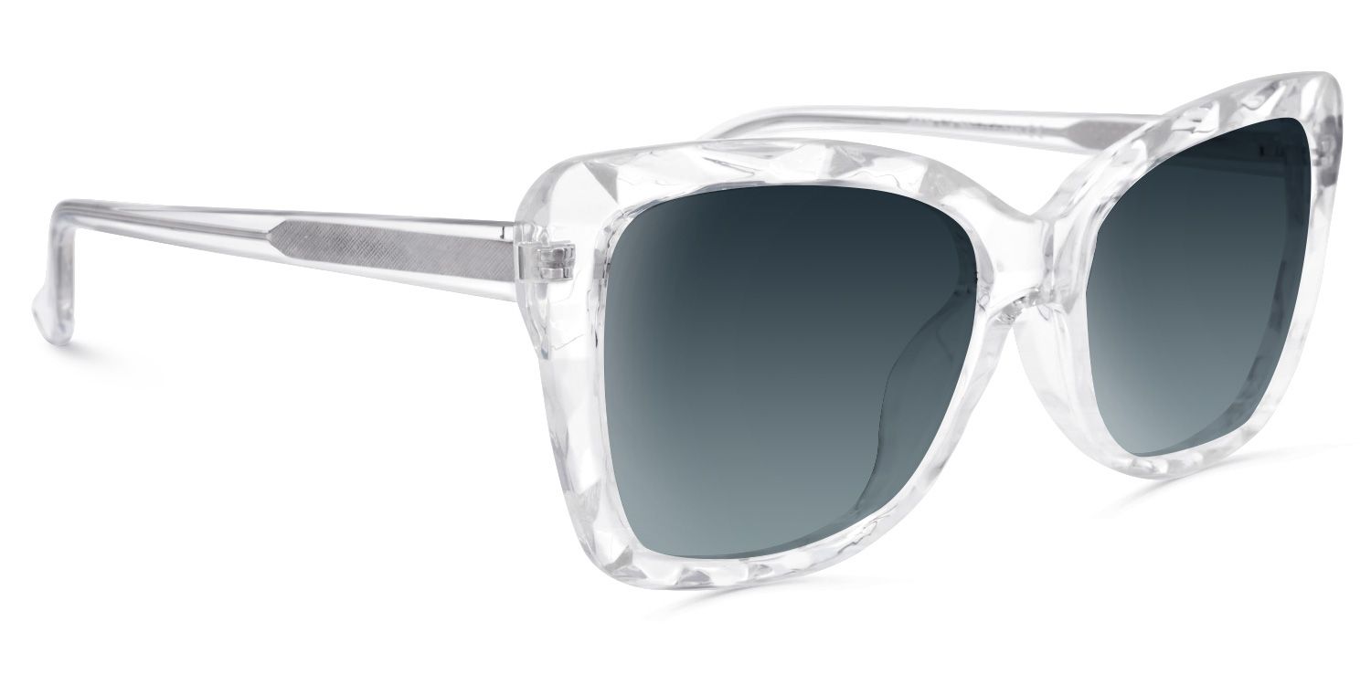 Edna Rectangle Clear Sunglasses for Women & Men | ZEELOOL UK2