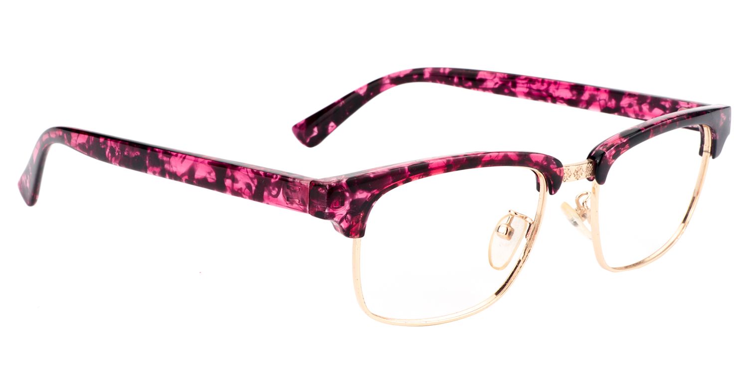Rectangle Red/Pink Glasses | Zeelool Glasses2