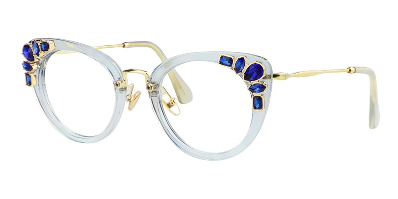 Cat Eye Blue Glasses2