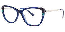 Queena Rectangle Dark Blue Glasses2