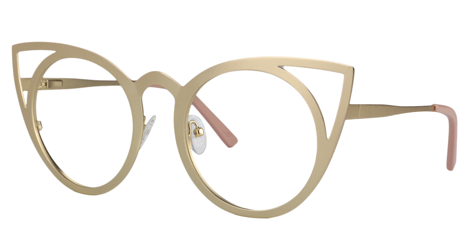 Cat-eye Gold Glasses | Zeelool Glasses2