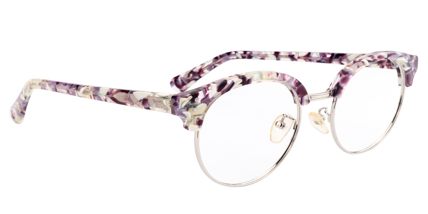 Round Pink Floral Glasses | Zeelool Glasses3
