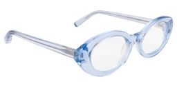 Chaya Oval Clear & Blue Glasses3