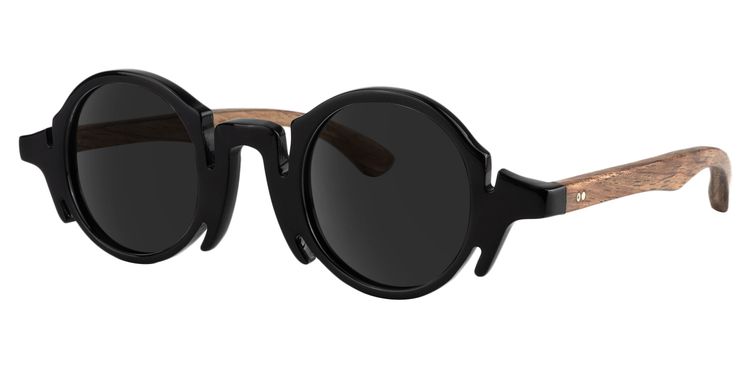 Charlie Round Black Sunglasses