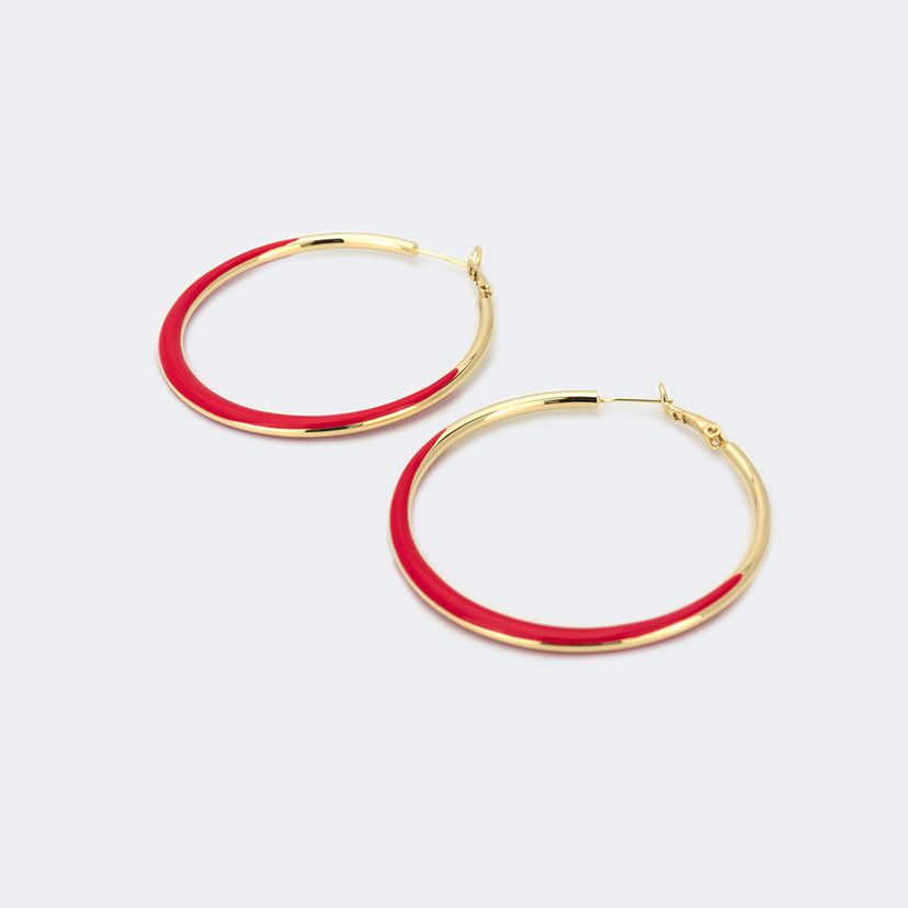 Stylish Annulus Shape Red Earrings