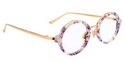 Fiona Round Purple Pattern Glasses2