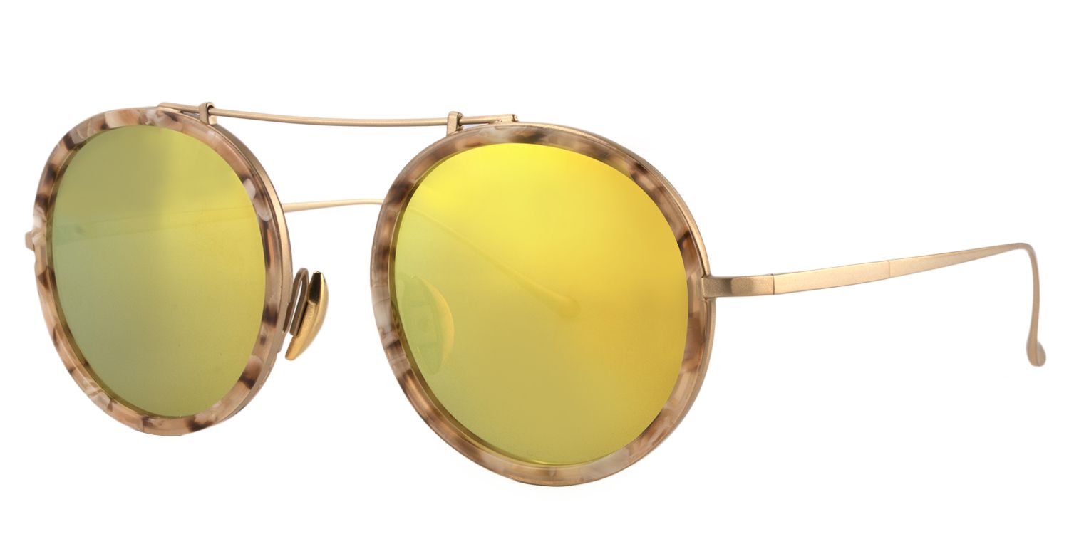 Round Brown/Pattern Sunglasses | Zeelool Sunglasses3