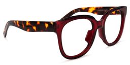 Harrell Square Dark-Red Glasses2