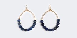 Stylish Round Shaped Blue Earrings1