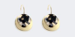 Stylish Round shaped Gold & tortoise Earrings1