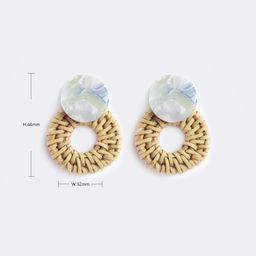 Stylish Weave Round Shaped Pale White Earrings3