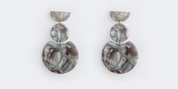 Stylish Geometric shaped Gray Floral-print Earrings2