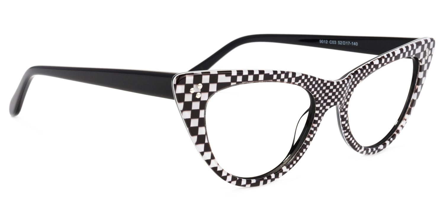 Cat-Eye Black-White Glasses | Zeelool Glasses2