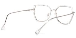 Noemi Geometric Clear-Silver Glasses4