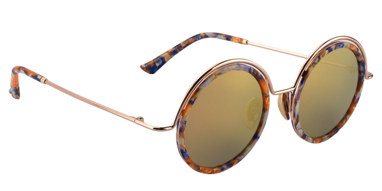 Round Purple Floral Sunglasses | Zeelool Sunglasses3