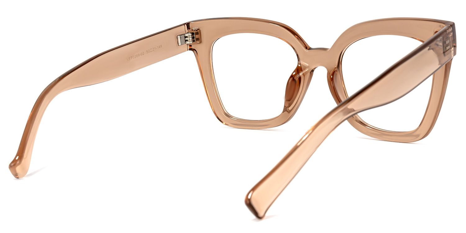 Cat-eye Beige/Clear Glasses | Zeelool Glasses1111115