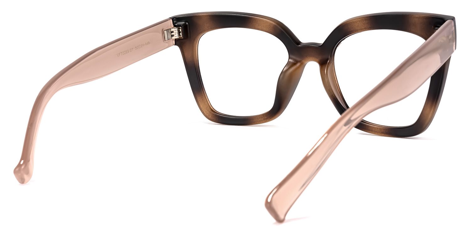 Square Burnt Umber Glasses | Zeelool Eyeglass Frames4