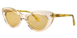 Alfreda Cat eye Beige Clear Sunglasses2