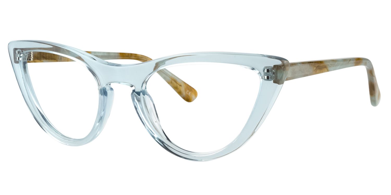 Cat eye Blue Clear Glasses | Zeelool Glasses3