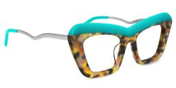 Notes Cateye Turquoise Glasses2