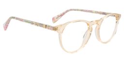 Xanthe Round Beige Clear Glasses3