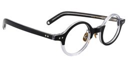 Xiho Round Black Clear Glasses3