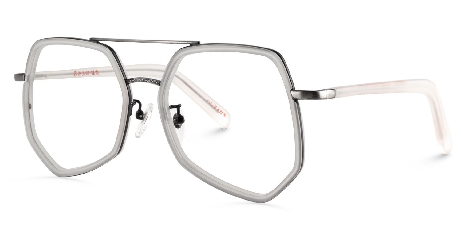 Aviator White Glasses | Zeelool Glasses3