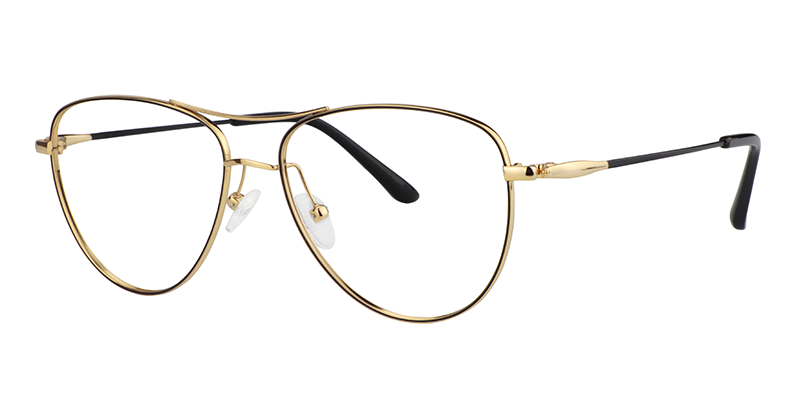 Aviator Black-Gold Glasses | Zeelool Eyeglasses2