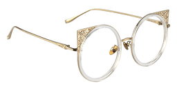 Virginia Round Gold Eyeglasses3