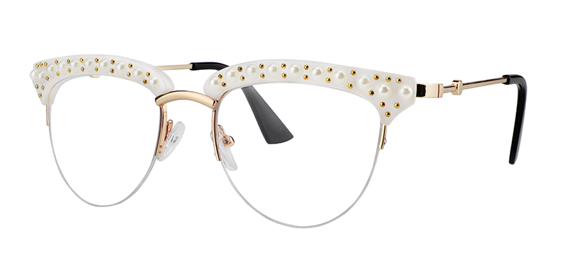 Browline White Glasses2