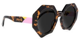 Hugh Geometric Tortoise-Gold Sunglasses2