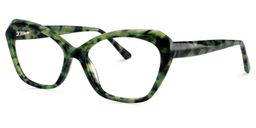 Carlotta Rectangle Green Floral Glasses2