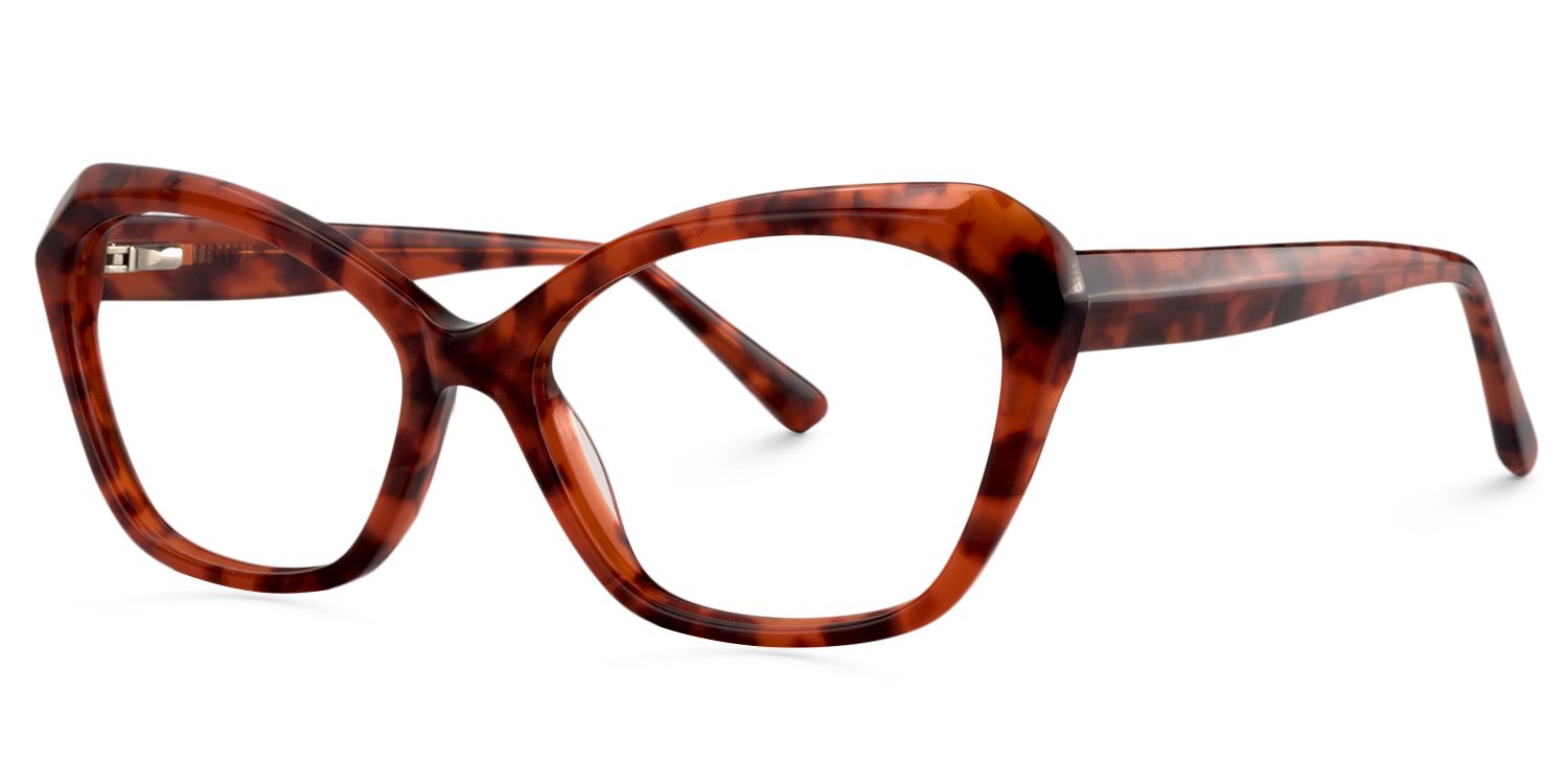 Rectangle Red Floral Glasses | Zeelool Glasses2