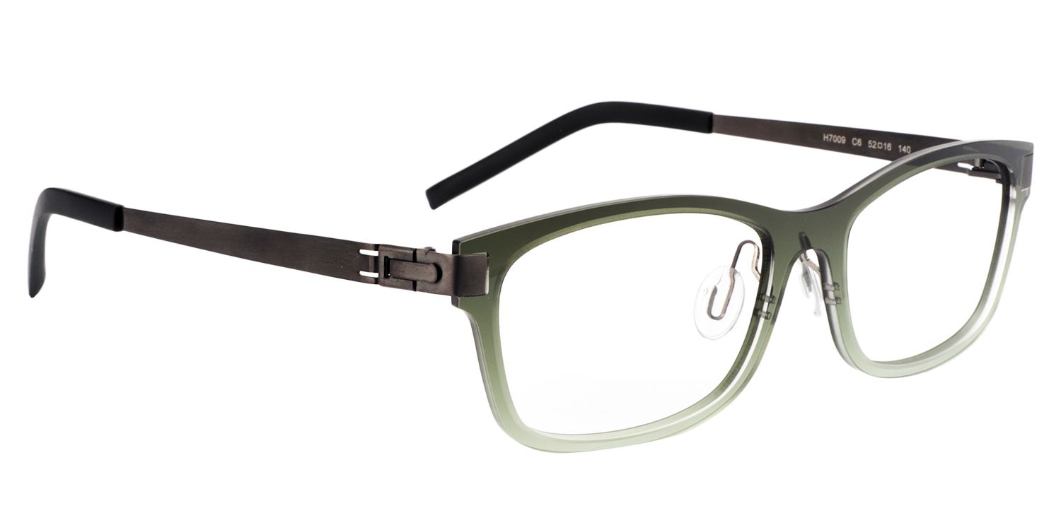 Rectangle Dark-Green Glasses | Zeelool Glasses3