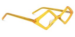 Allison  Diamond-shaped Yellow Glasses2
