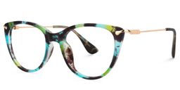 Clement Cat Eye Green-Black Glasses1