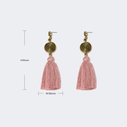 Vogue Bohemian Style Pink Tassel Earrings2
