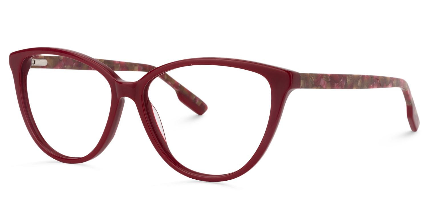 Cat Eye Dark Red Glasses | Zeelool Glasses2