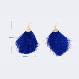 Vogue Bohemian Style Feather Shape Blue Earrings2