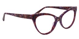 Caron Cat Eye Purple Pattern Glasses2