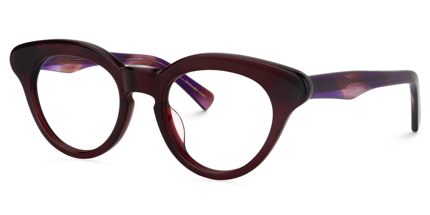 Cat Eye Dark Red Glasses | Zeelool Glasses3