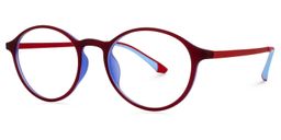 Chelsa Round Dark Red Glasses3