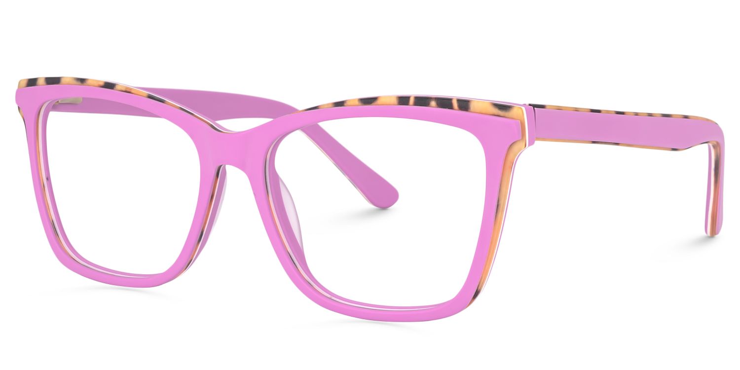 Square Bright Pink Glasses | Zeelool Glasses2