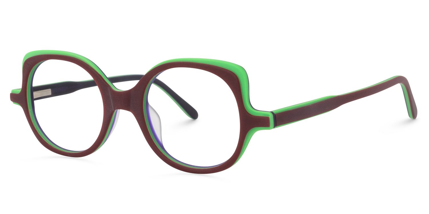 Round Dark-Red Glasses | Zeelool Glasses2