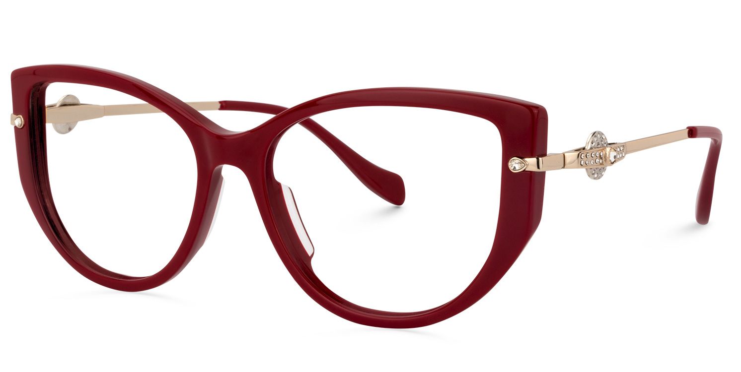 Cat Eye Red Glasses | Zeelool Glasses3