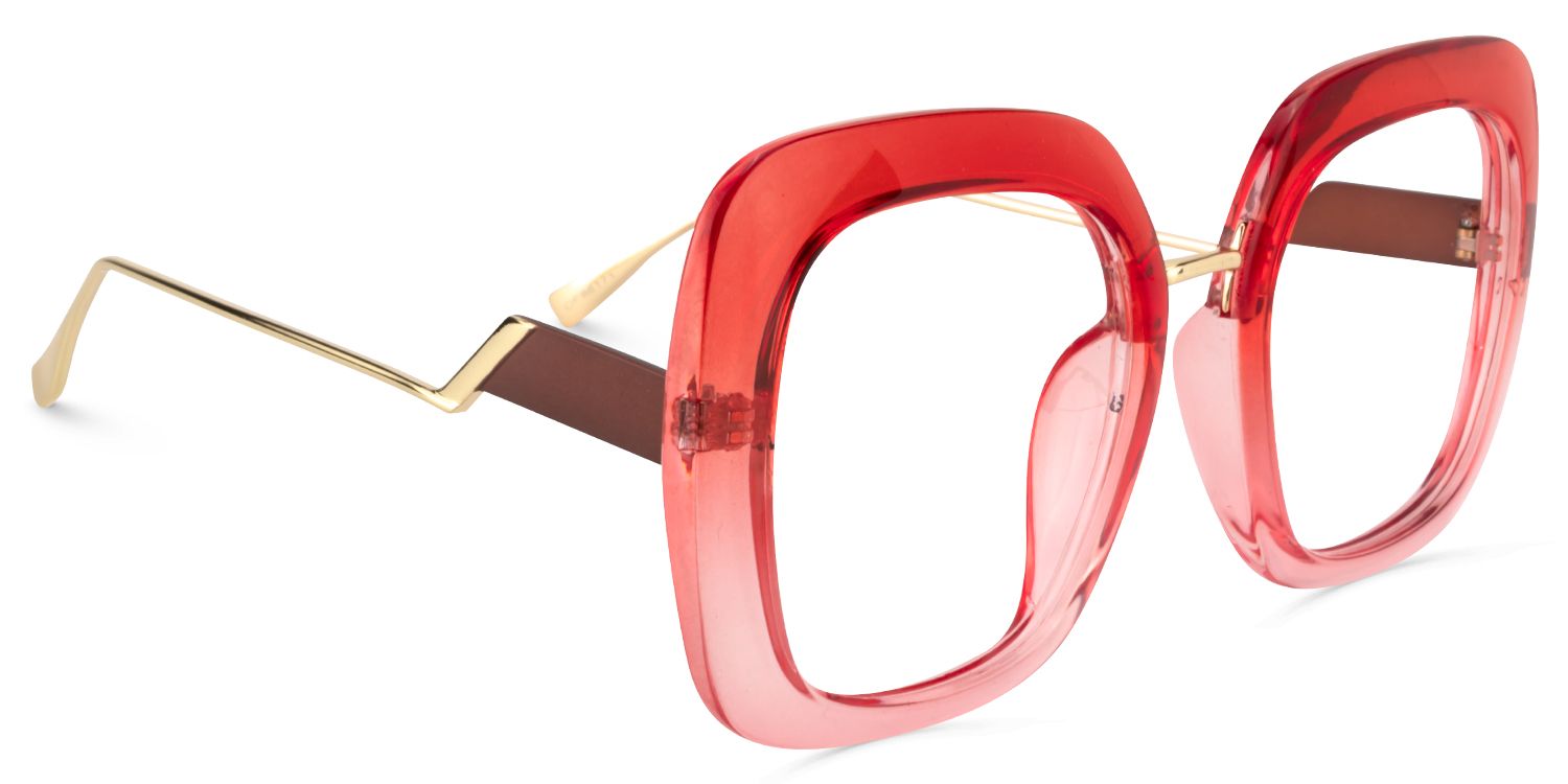 Square Red Glasses | Zeelool Glasses1