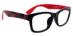 Athena Rectangle Red Glasses2