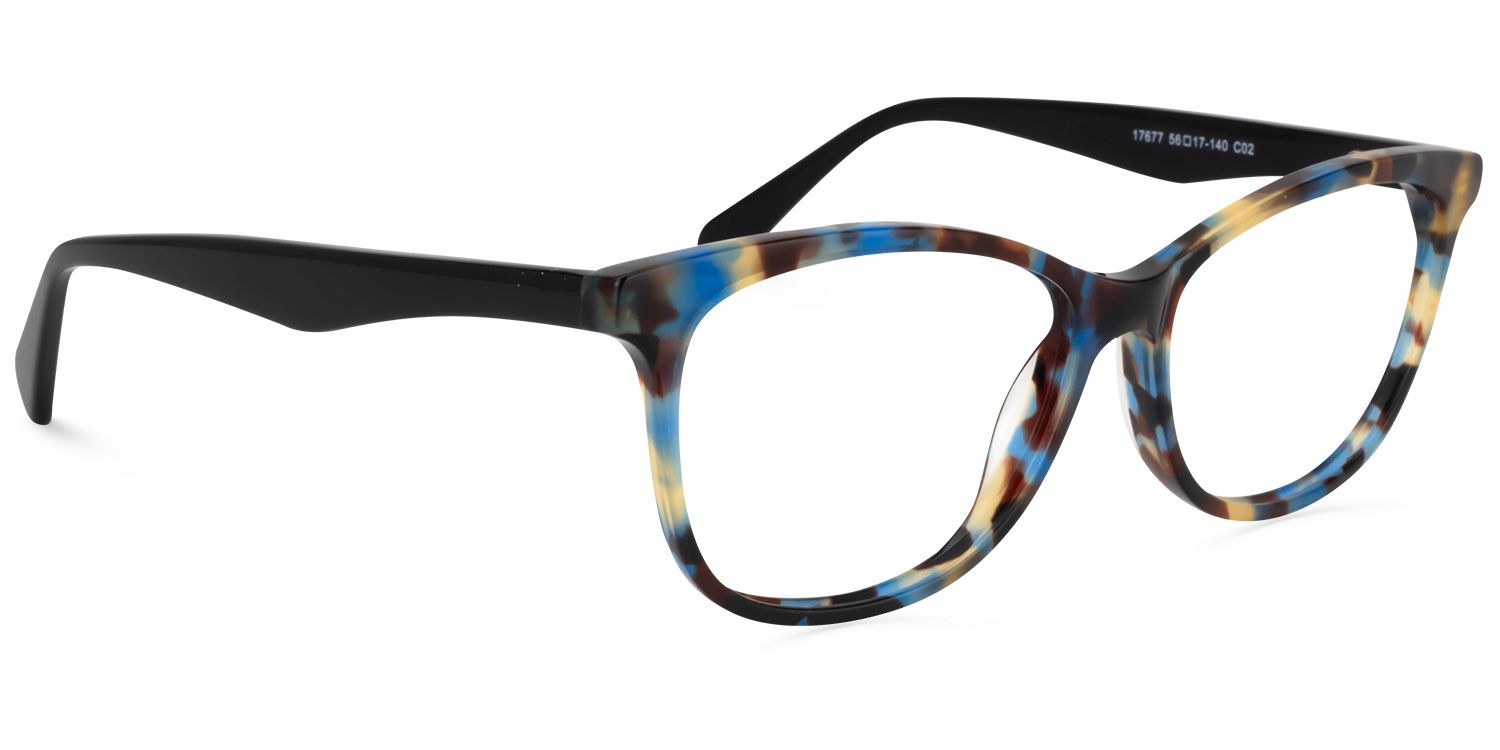 Rectangle Blue Tortoise Glasses | Zeelool Glasses2