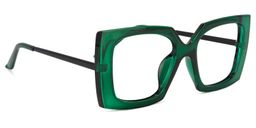 Landen Square Dark-Green Glasses2